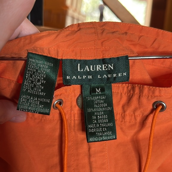 Lauren Ralph Lauren 100% Cotton Orange Board Shorts Size Medium - Picture 6 of 6